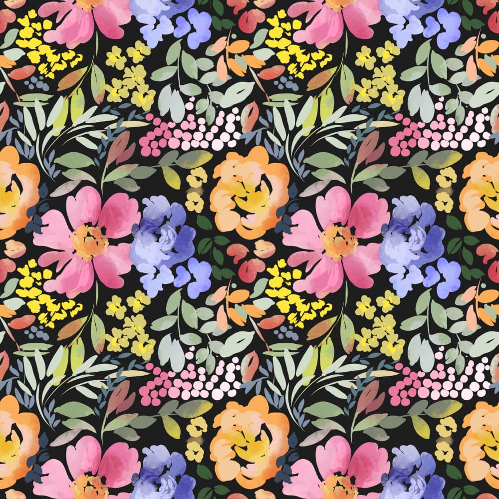 Vibrant Floral Pattern by Josie George — canvas wall art