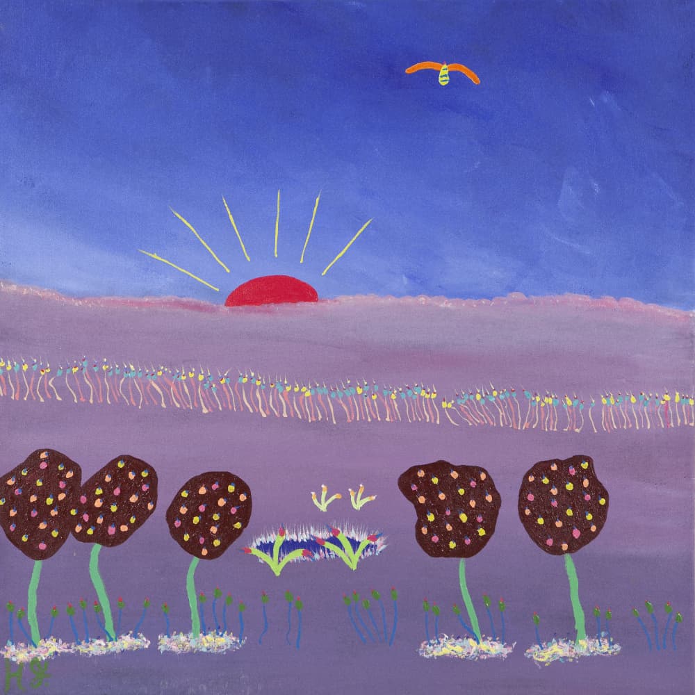 Whimsical Sunset Landscape by Helen Joynson — canvas wall art