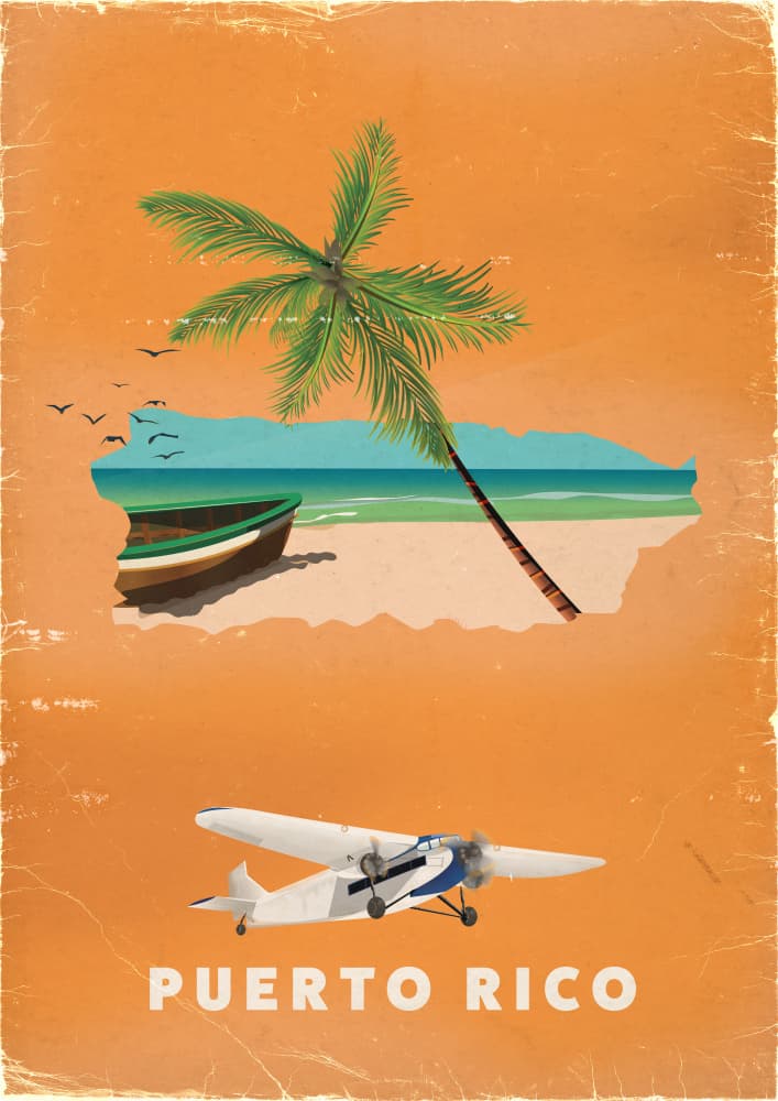 Puerto Rico Vintage Travel by Nicholas — canvas wall art