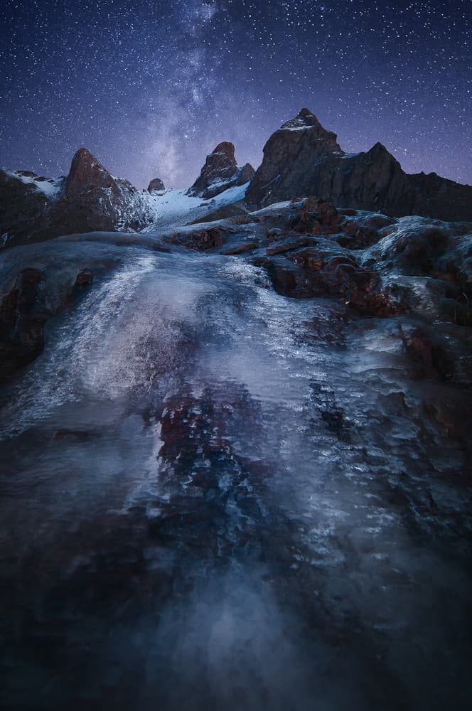 Frozen Cosmic Peaks by Chris Kaddas — canvas wall art