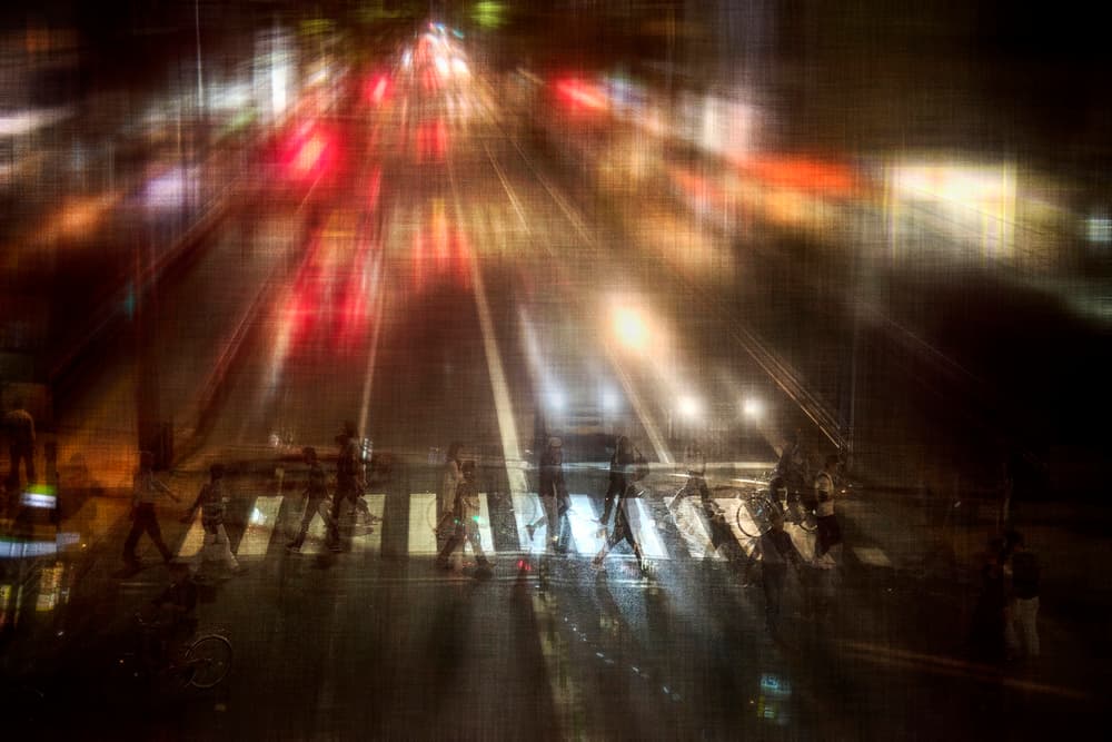 Dynamic City Night by Ekkachai Khemkum — canvas wall art