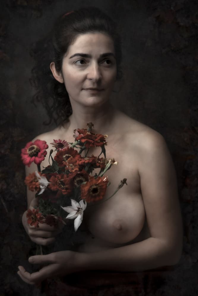 Bare Floral Beauty by Martine Benezech — canvas wall art