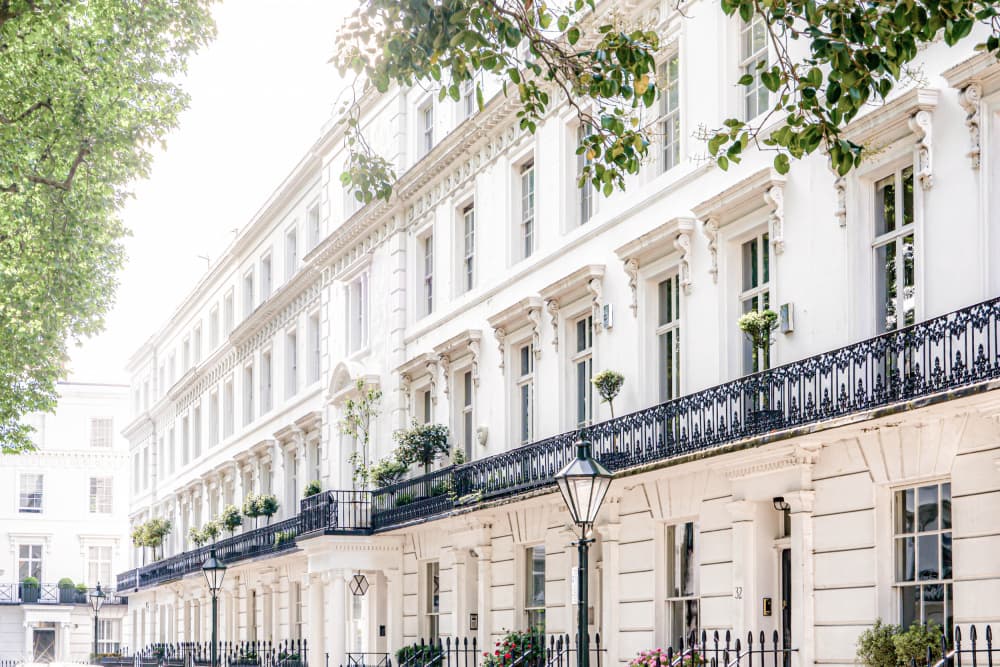 London Terraced Houses by Talitha McQueen — canvas wall art