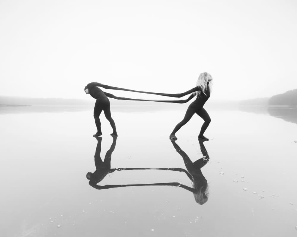 Surreal Stretching Figures by Leszek Paradowski — canvas wall art