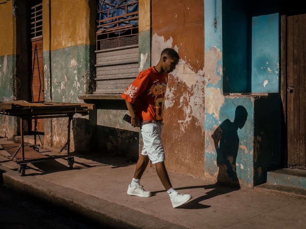 Colorful City Shadow Walk by Andy Bauer — canvas wall art