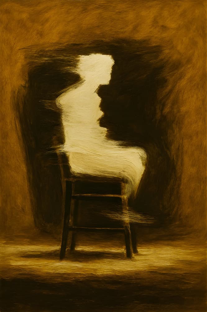 Ghostly Seated Figure by HUGO — canvas wall art