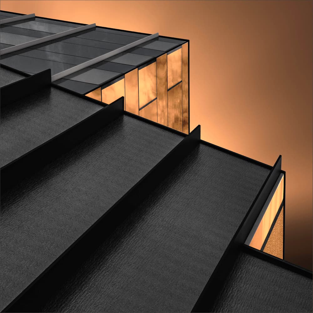 Modern Orange Facade by Gilbert Claes — canvas wall art