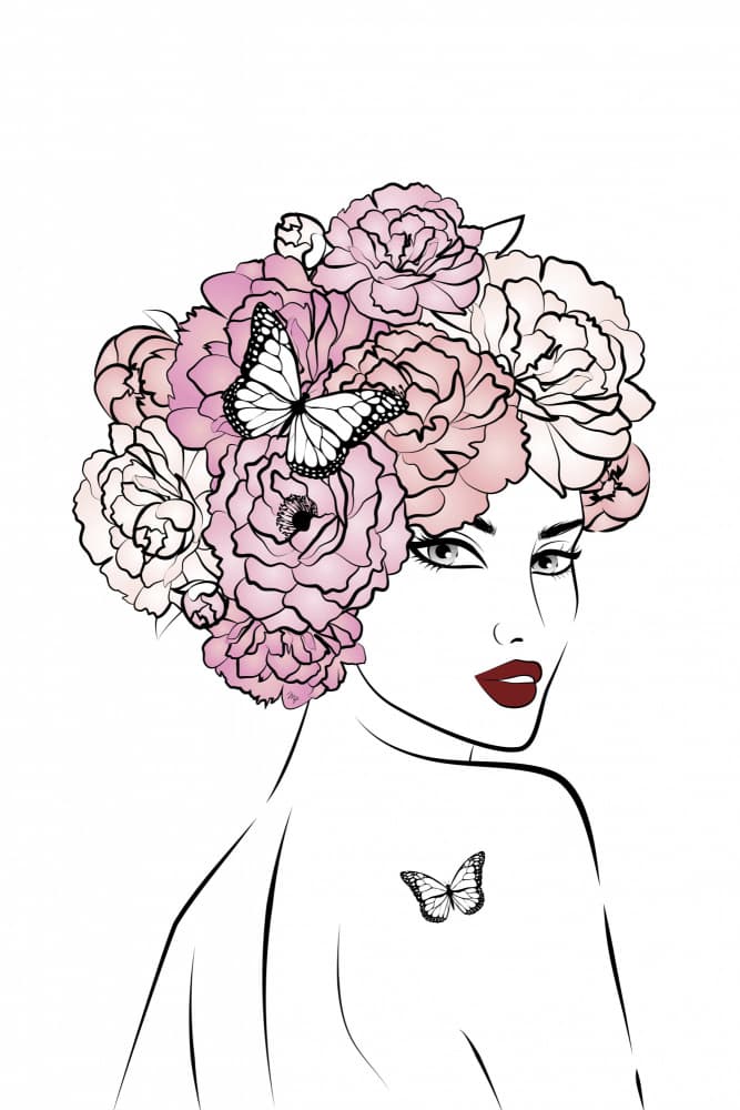 Butterfly Floral Beauty by Martina — canvas wall art