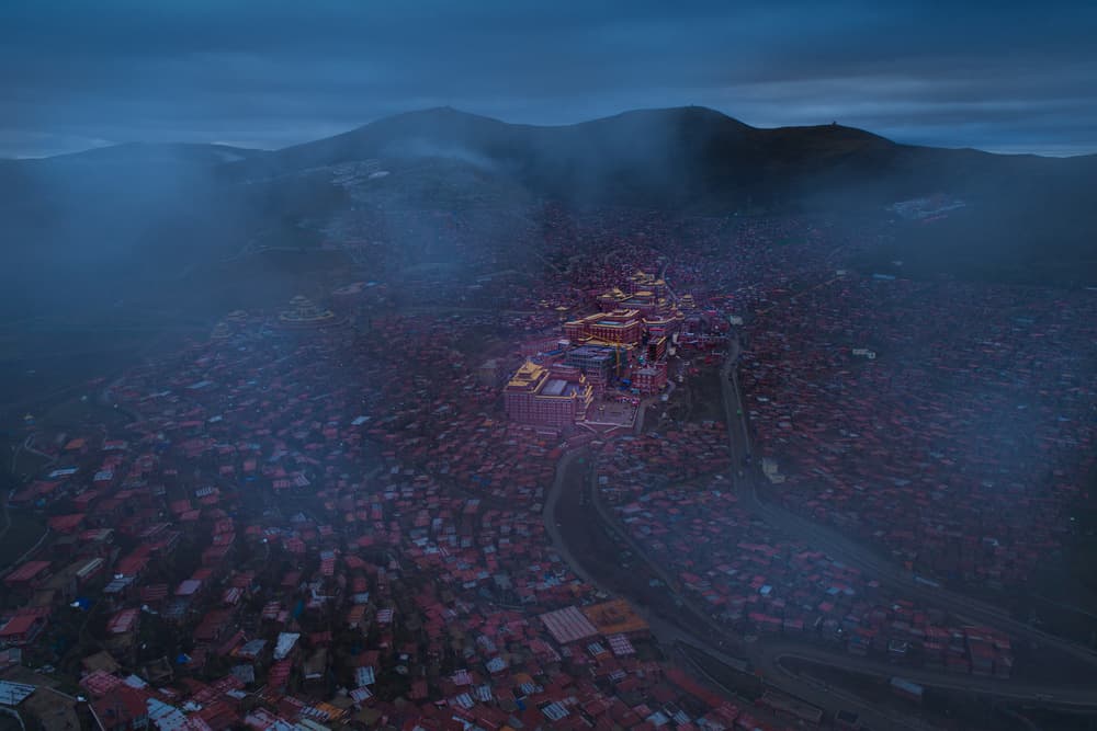 Blue Hour Monastery City by Simoon — canvas wall art