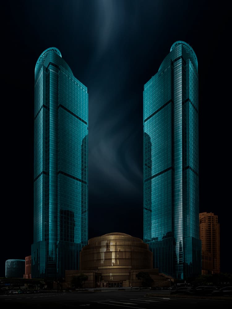 Twin City Towers by Steven Zhou — canvas wall art