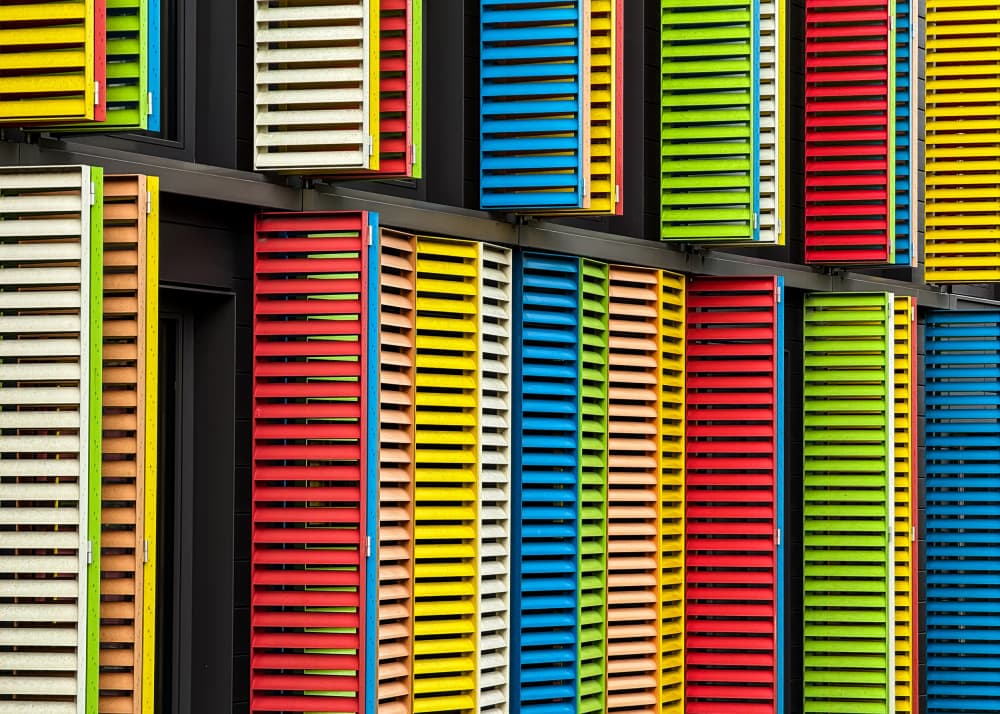 Vibrant Architectural Shutters by Lus Joosten — canvas wall art