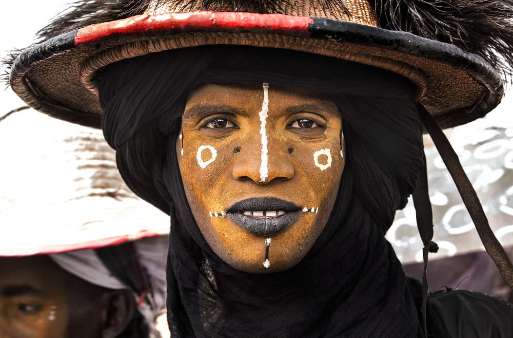 Man With Cultural Face Paint by Joxe Inazio Kuesta Garmendia — canvas wall art