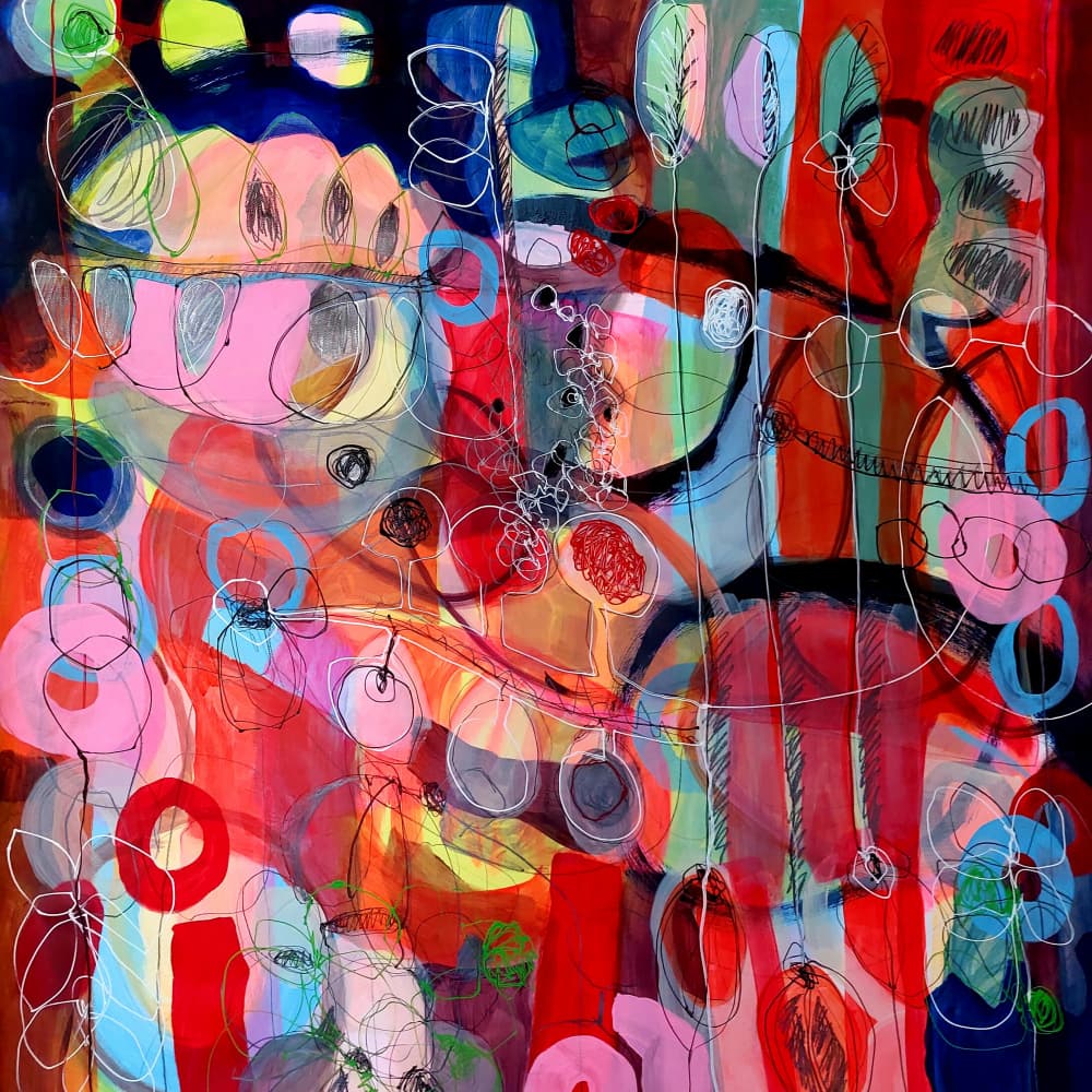 Vibrant Organic Abstract by Monika Riethmueller — canvas wall art