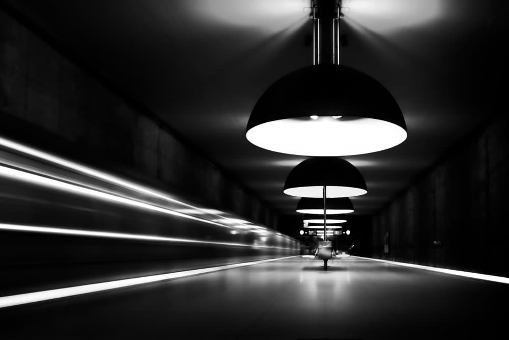 Subway Station Light Trails by Andy Dauer — canvas wall art