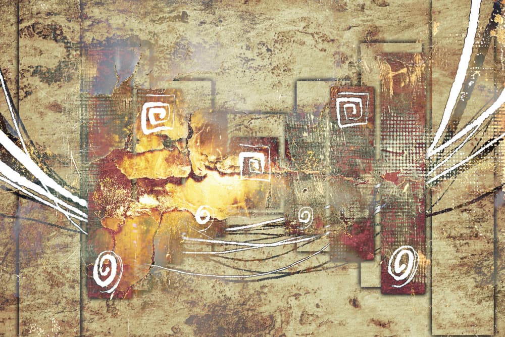 Abstract Golden Spirals by Rafal Kulik — canvas wall art