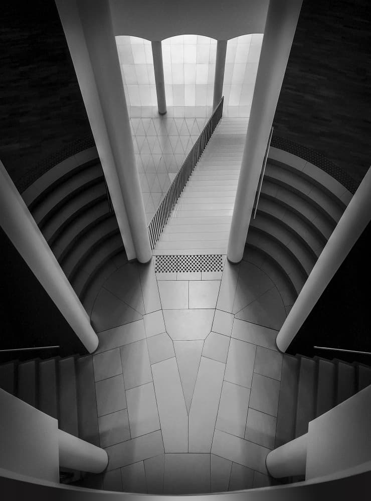 Grand Architectural Staircase by Michael Eßig — canvas wall art