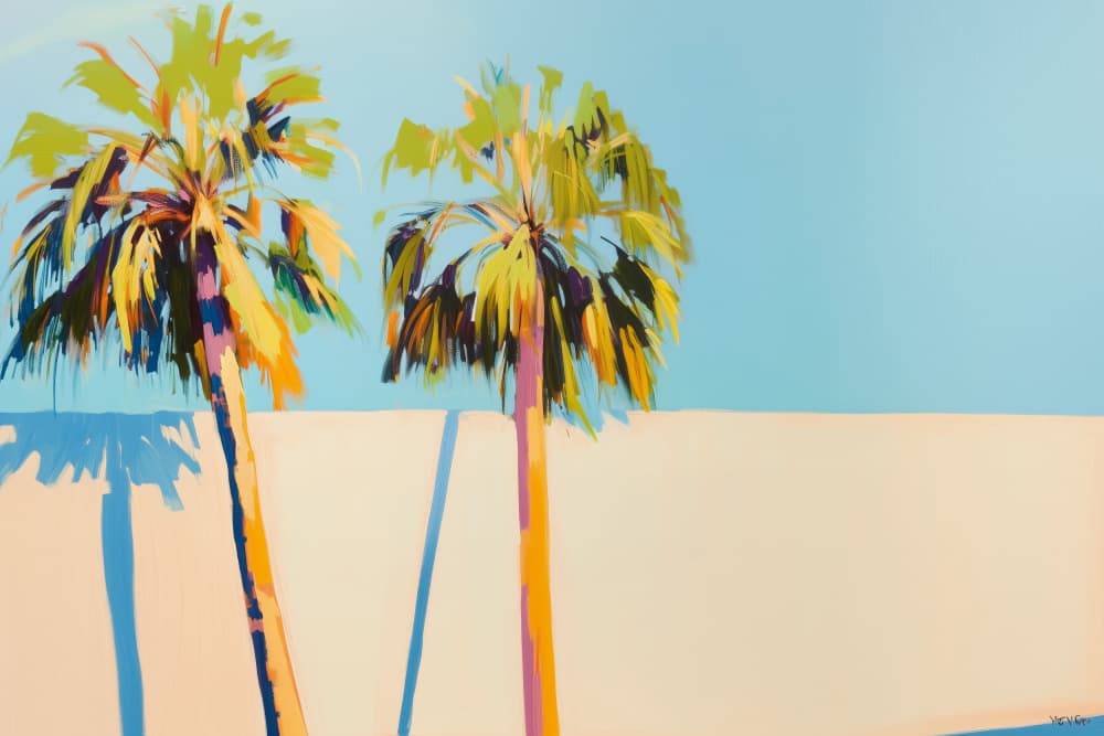Tropical Palm Shadows by Melloi Art Prints — canvas wall art