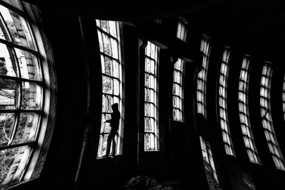 Curved Windows Silhouette by Paulo Abrantes — canvas wall art