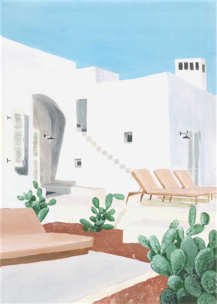 White Desert Retreat by marina dorgan — canvas wall art