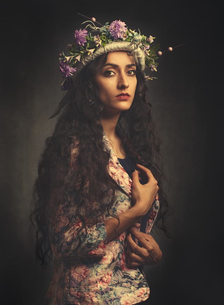Enigmatic Floral Crown by Mehdi Mokhtari — canvas wall art