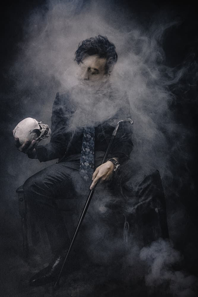Mysterious Man With Skull by KOIKI — canvas wall art