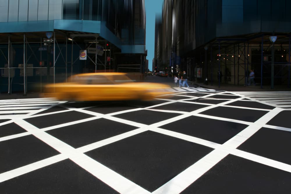 Yellow Taxi Motion by Hans-Wolfgang Hawerkamp — canvas wall art