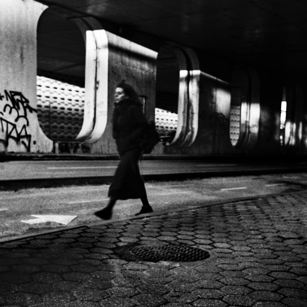 Night City Walker by Paulo Abrantes — canvas wall art