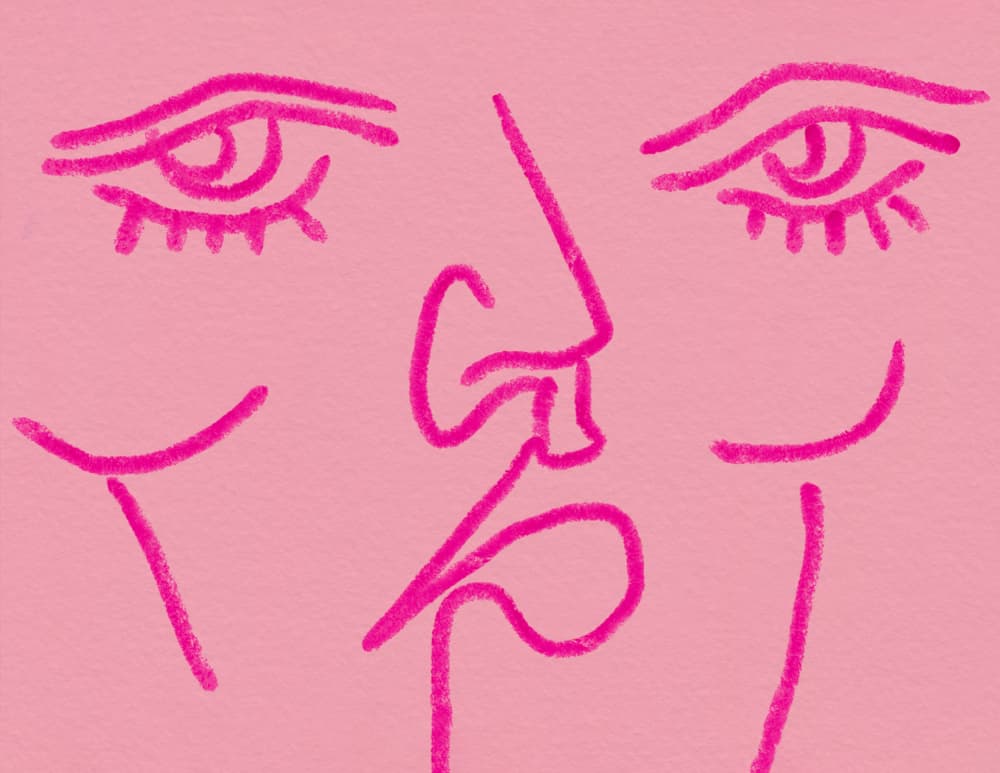Abstract Pink Face by JLC ART — canvas wall art