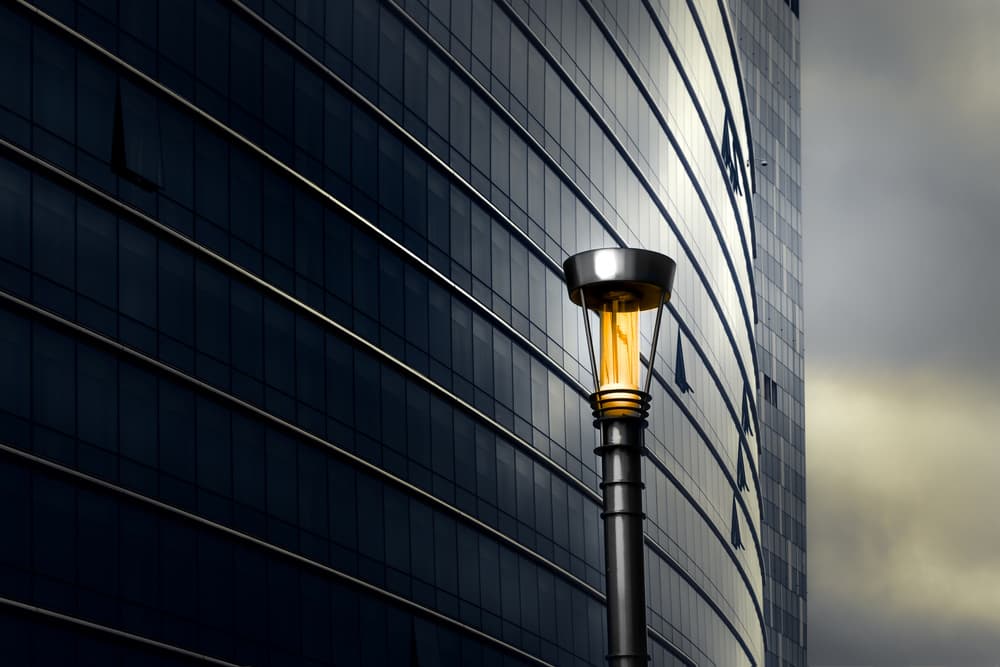 Glowing Urban Tower by Marc Huybrighs — canvas wall art