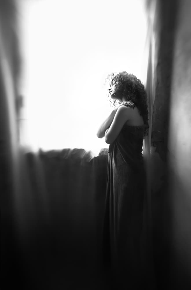 Pensive Window Gaze by Sebastian Kisworo — canvas wall art
