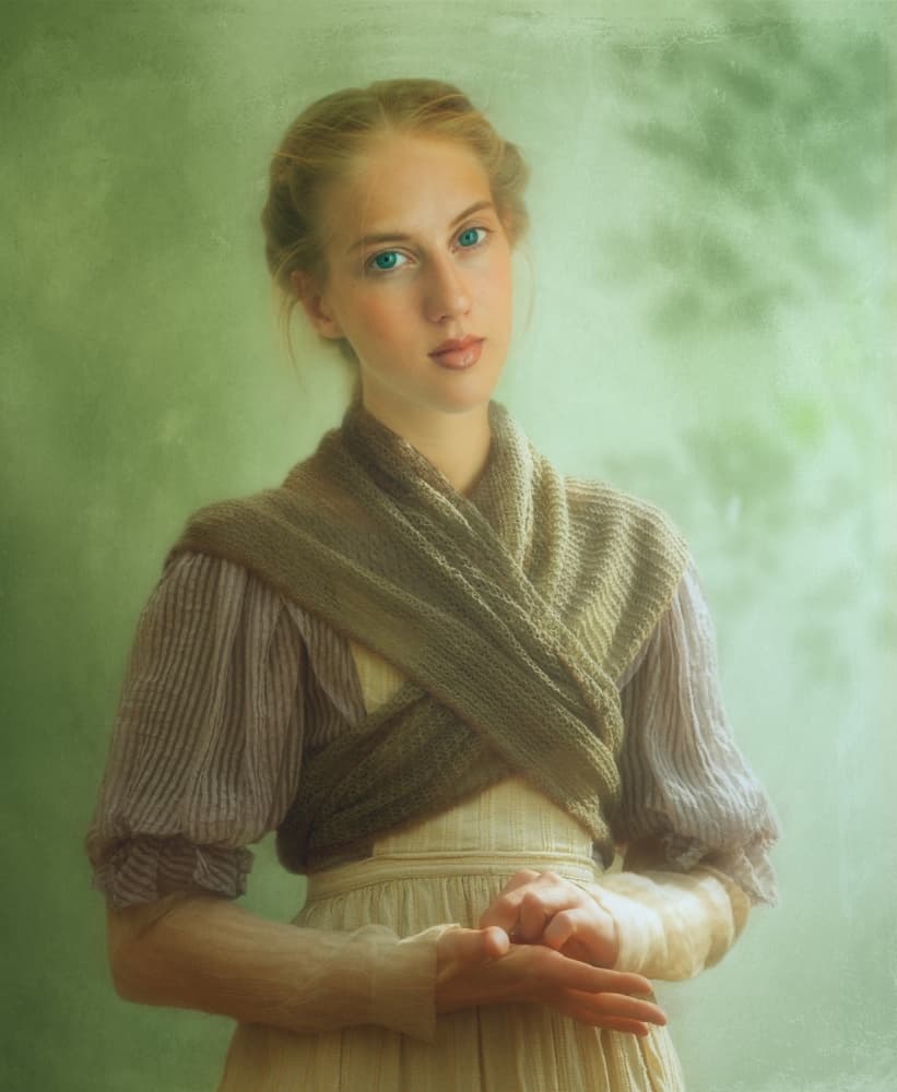 Pensive Young Woman by Svetlana Melik-Nubarova — canvas wall art
