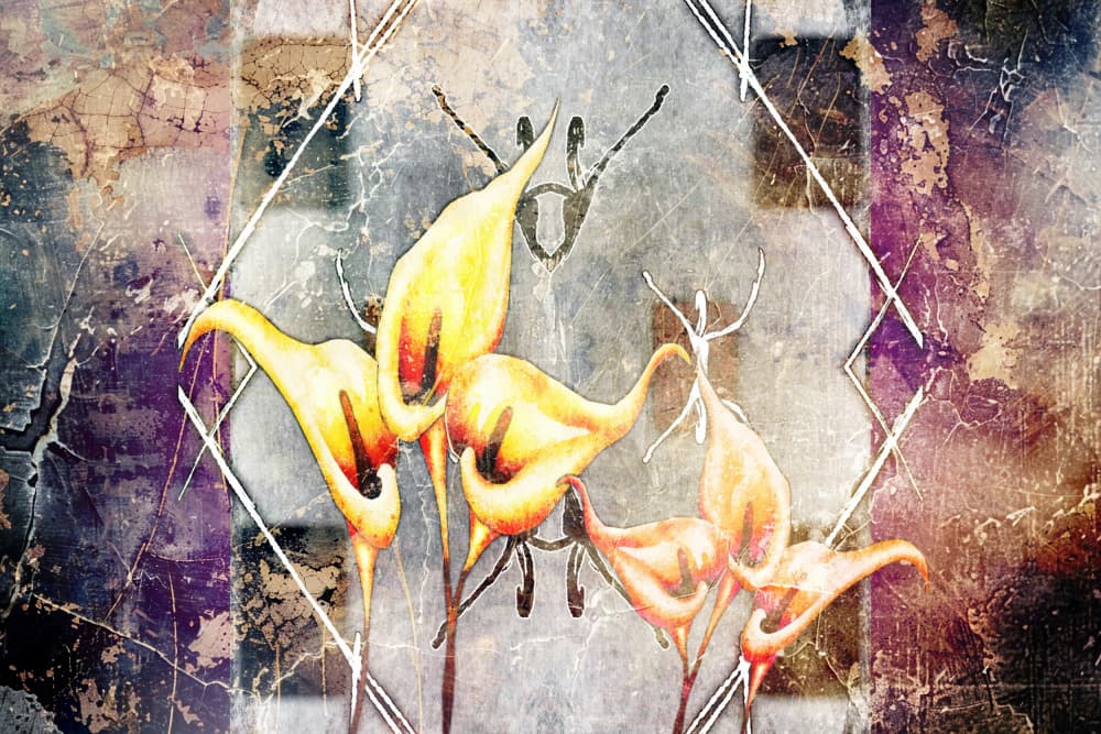 Golden Lilies Abstract by Rafal Kulik — canvas wall art