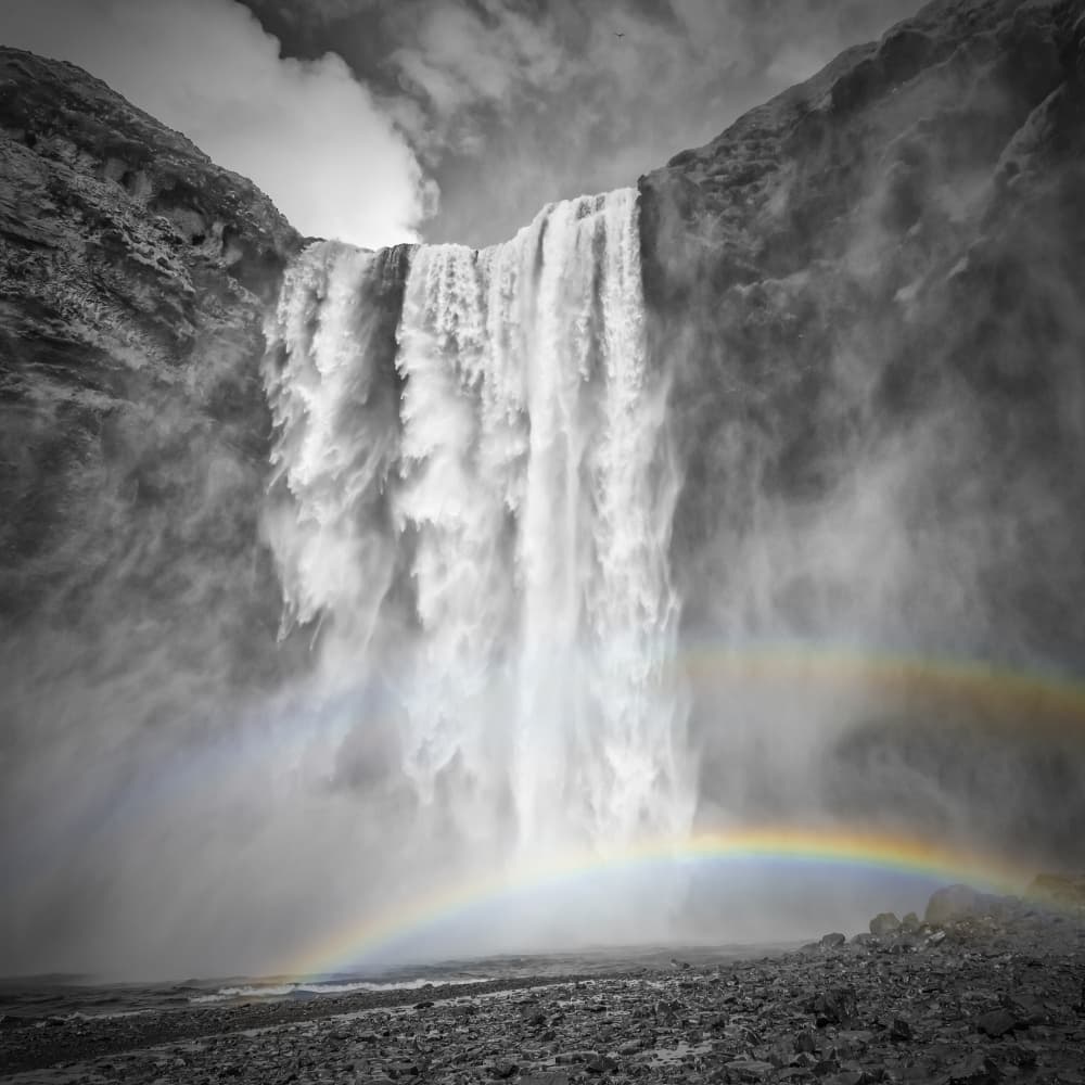 Powerful Rainbow Waterfall by Melanie Viola — canvas wall art