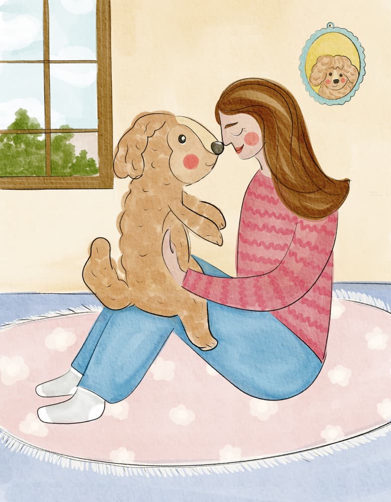 Sweet Dog Cuddles by Nikita Jariwala — canvas wall art