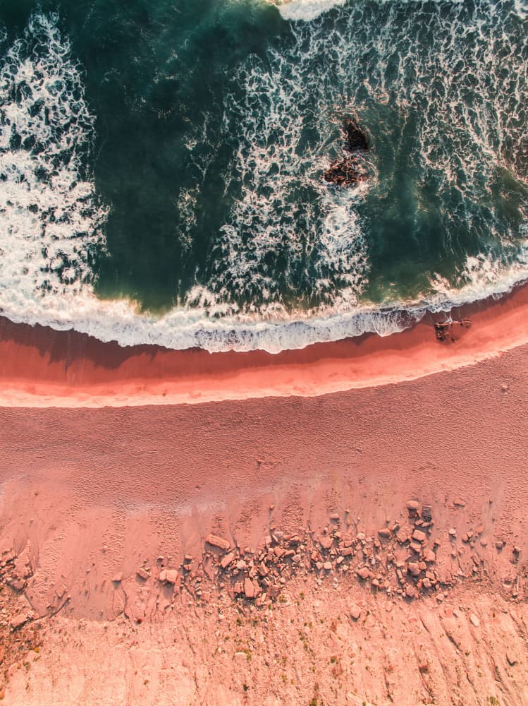 Pink Sand Beach Waves by Javier Pardina — canvas wall art