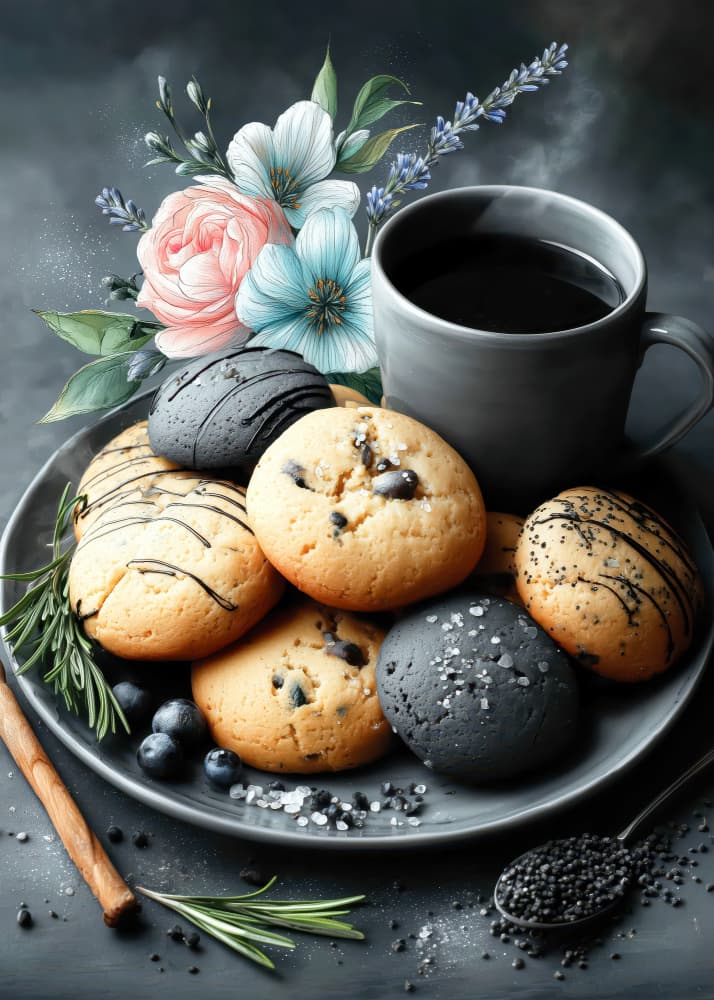 Cozy Coffee and Cookies by Justyna Jaszke — canvas wall art