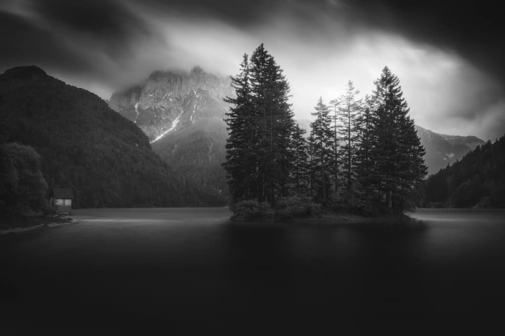 Misty Alpine Lake by Thomas de Franzoni — canvas wall art