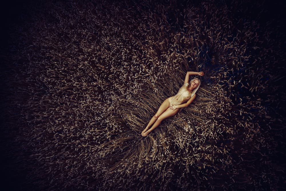Woman Among Golden Wheat by Ruslan Bolgov — canvas wall art