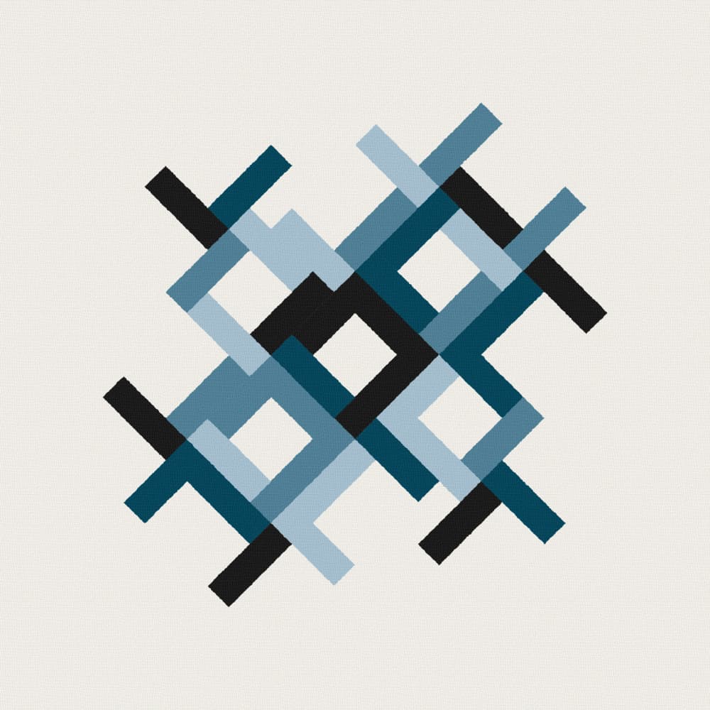 Interlocking Blue Grid by Rafa Mateo — canvas wall art
