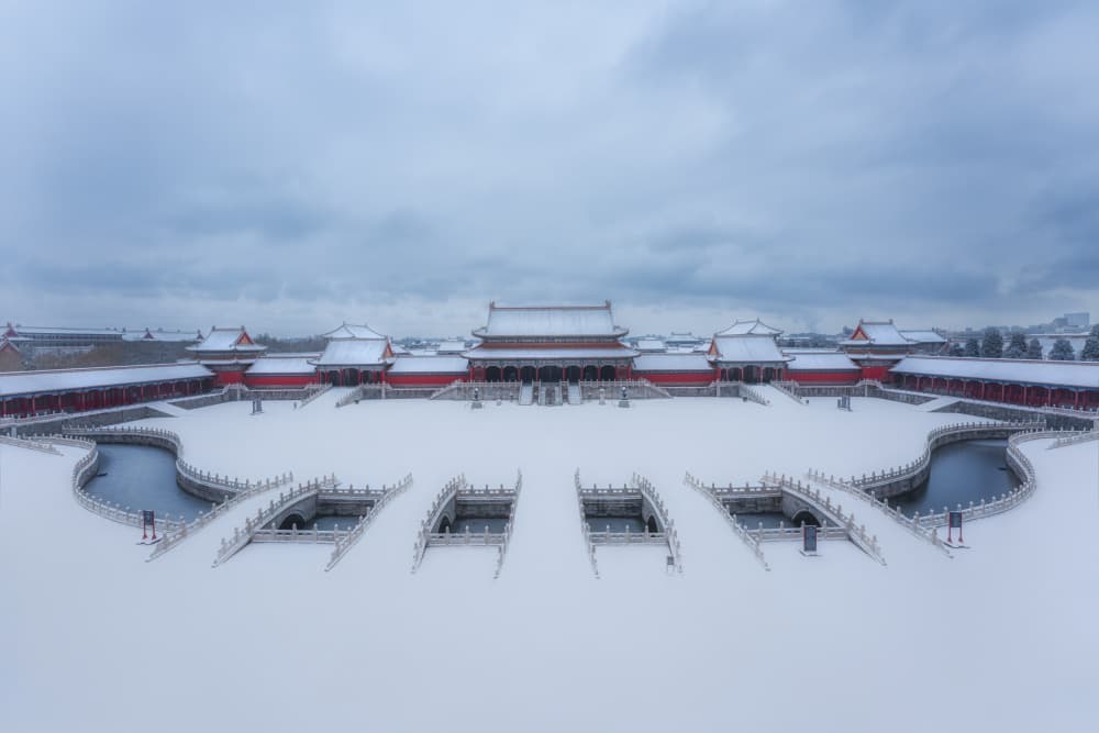 Snowy Chinese Palace by Yuan Cui — canvas wall art