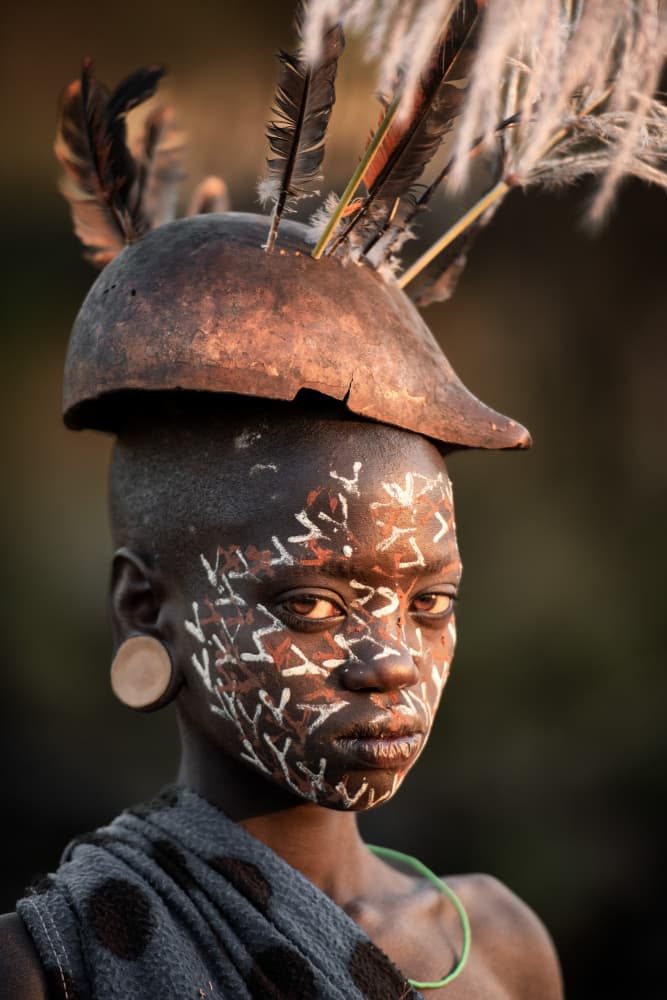 Intense Tribal Portrait by Trevor Cole — canvas wall art