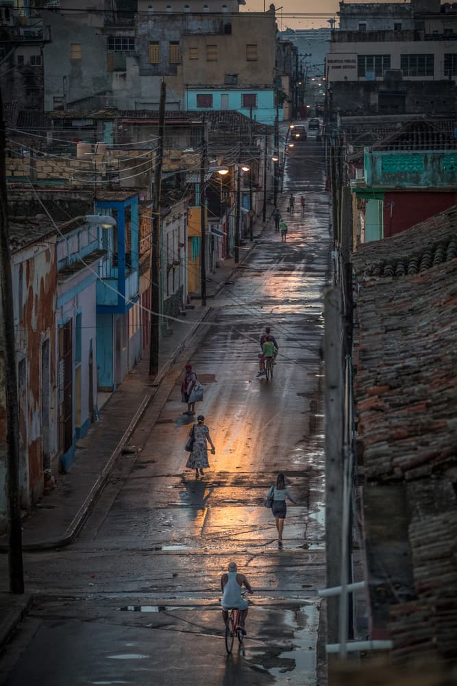 Cuban Evening Street Glow by Marco Tagliarino — canvas wall art