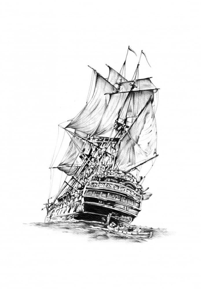 Dramatic Tall Ship by Kulik — canvas wall art