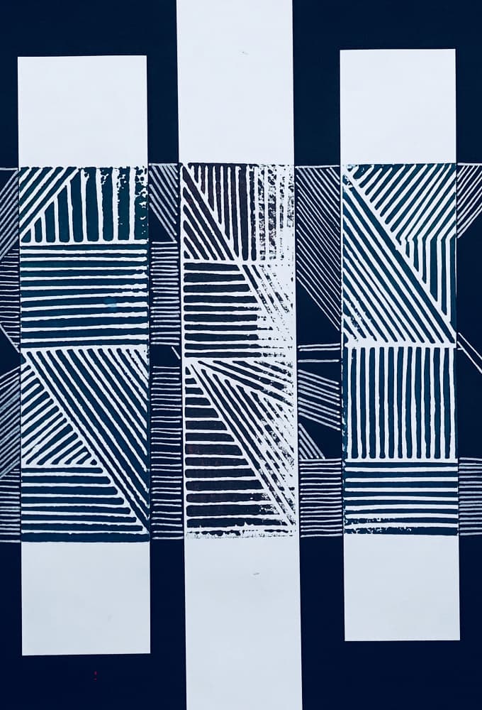 Geometric Line Pattern by kellymariesmith — canvas wall art