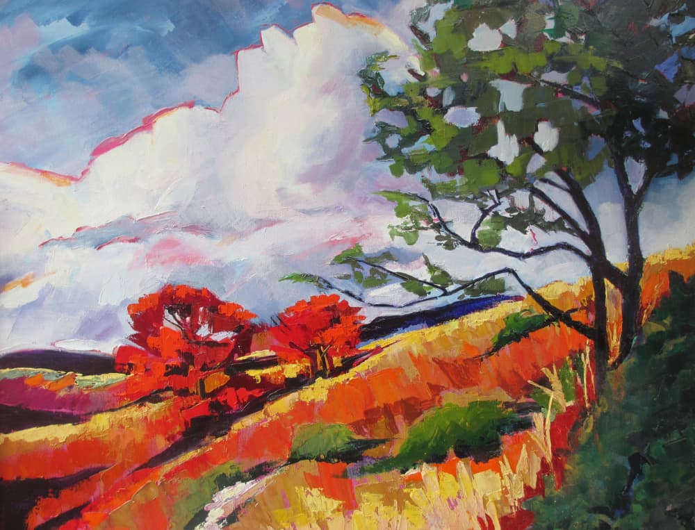 Vibrant Autumn Hills by Maxine Shore — canvas wall art