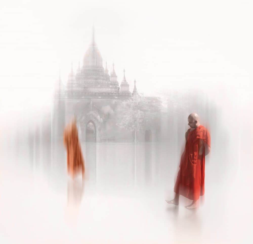 Ethereal Monks Temple by Gaby Grohovaz — canvas wall art