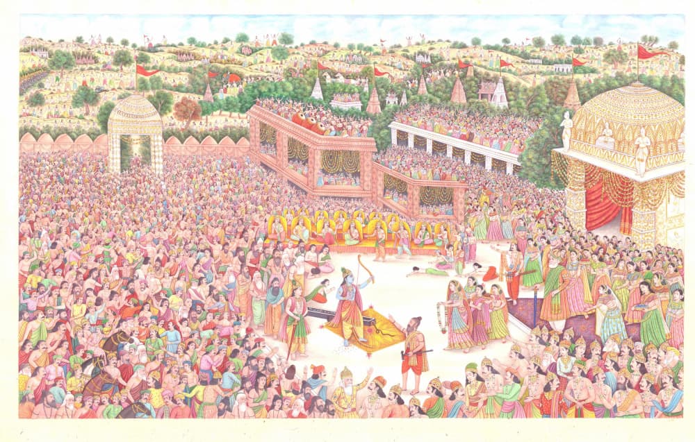 Indian Epic Ceremony by Mirza Baig — canvas wall art