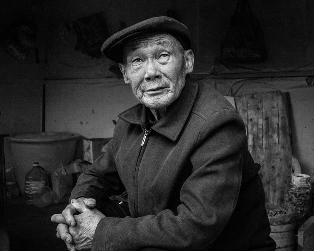 Wise Old Man Portrait by Craig Meakin — canvas wall art