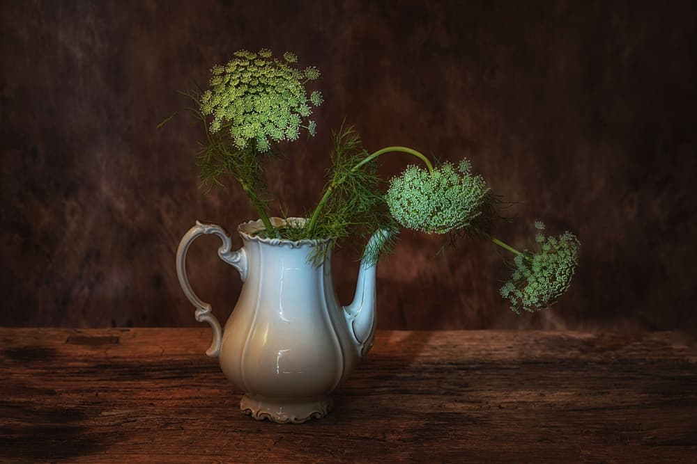 Rustic Floral Pitcher by Saskia Dingemans — canvas wall art