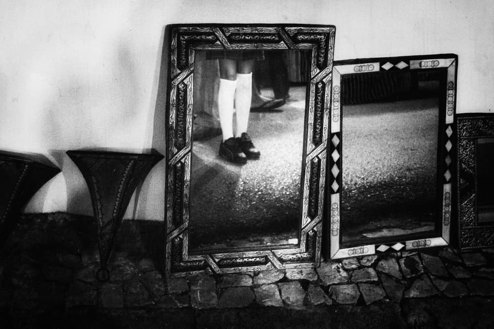 Reflected Legs In Mirrors by Laura Mexia — canvas wall art
